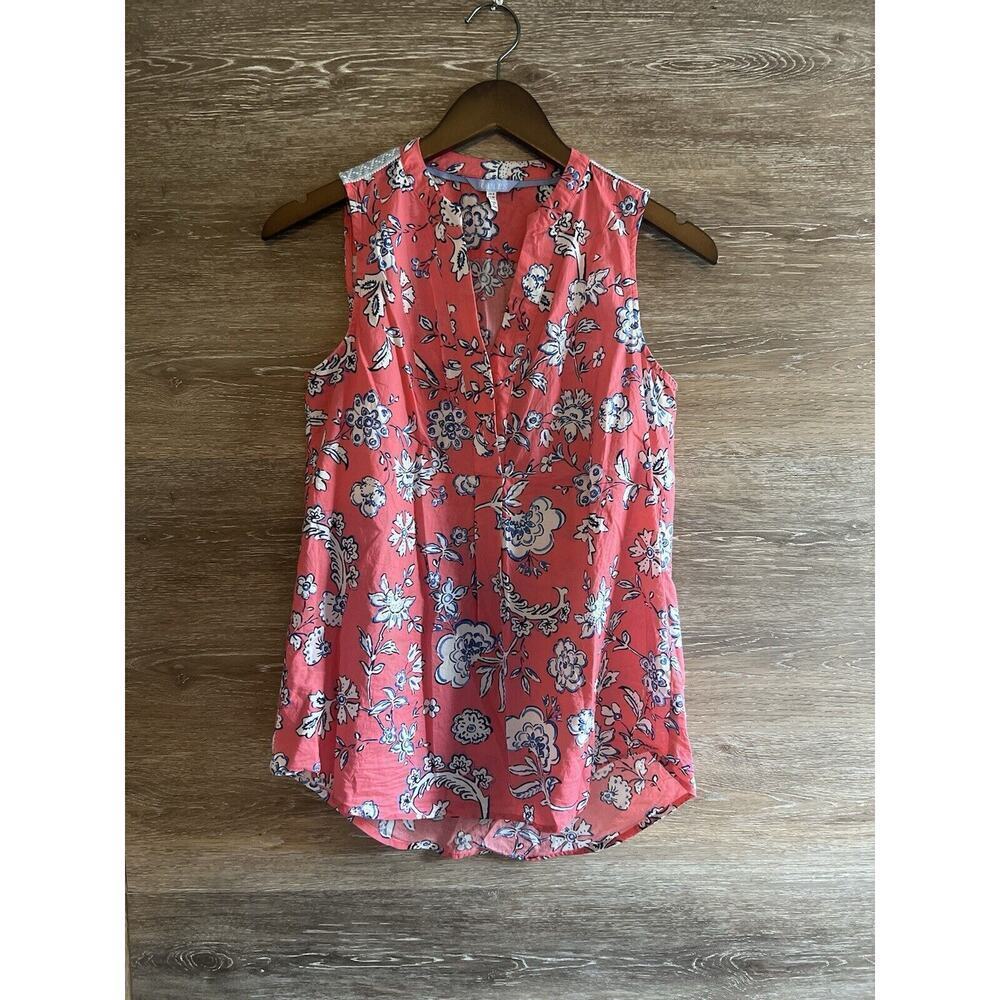 Joules Cotton Juliette Sleeveless Top Size 4 Embroidered Tank Cotton